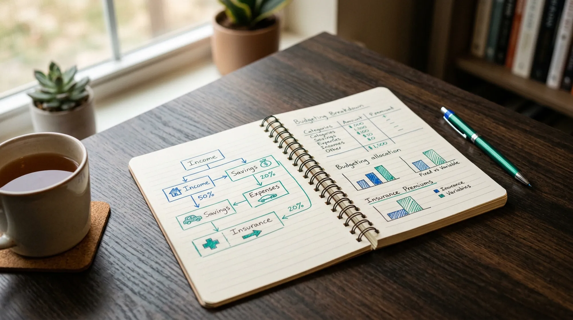 Planowanie i notatki edukacyjne przy analizie składek ubezpieczeniowych
