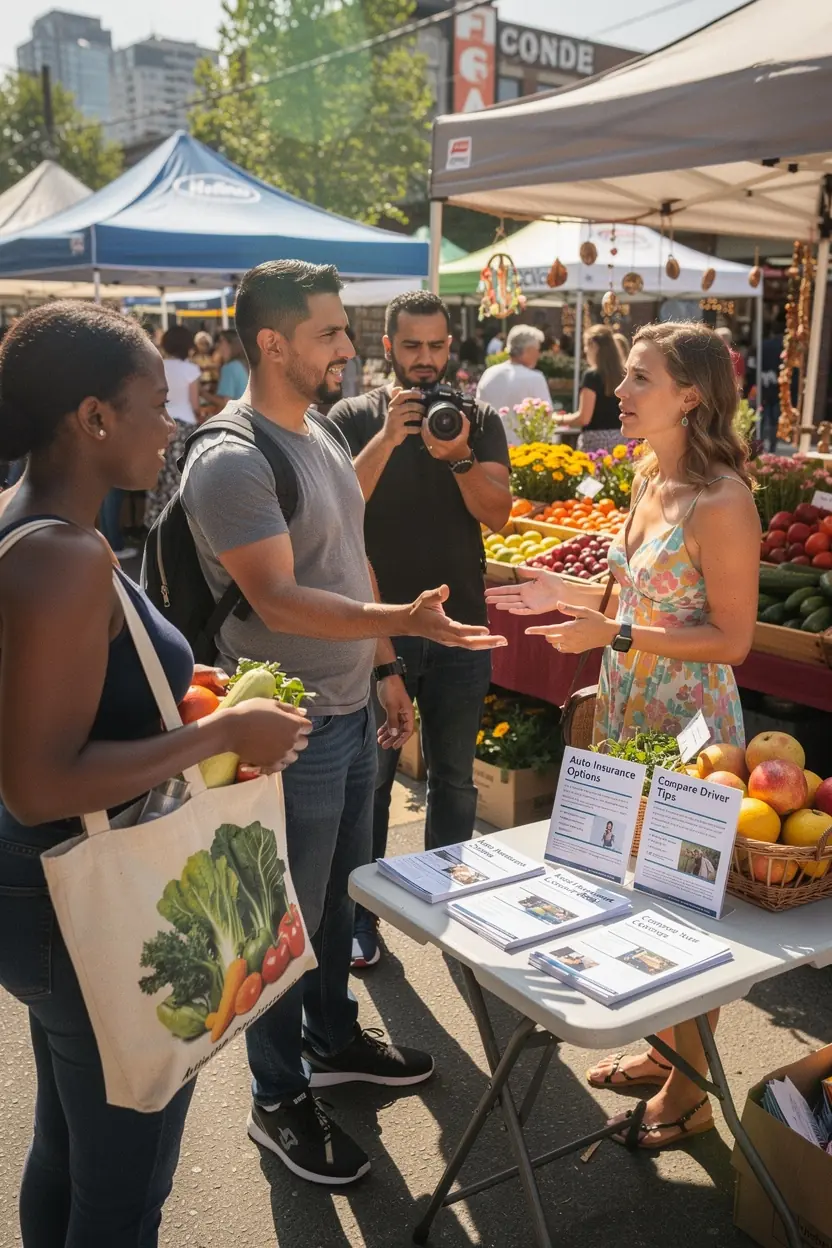 Иллюстрация графика, показывающего тенденции покрытия автострахования в разных штатах.